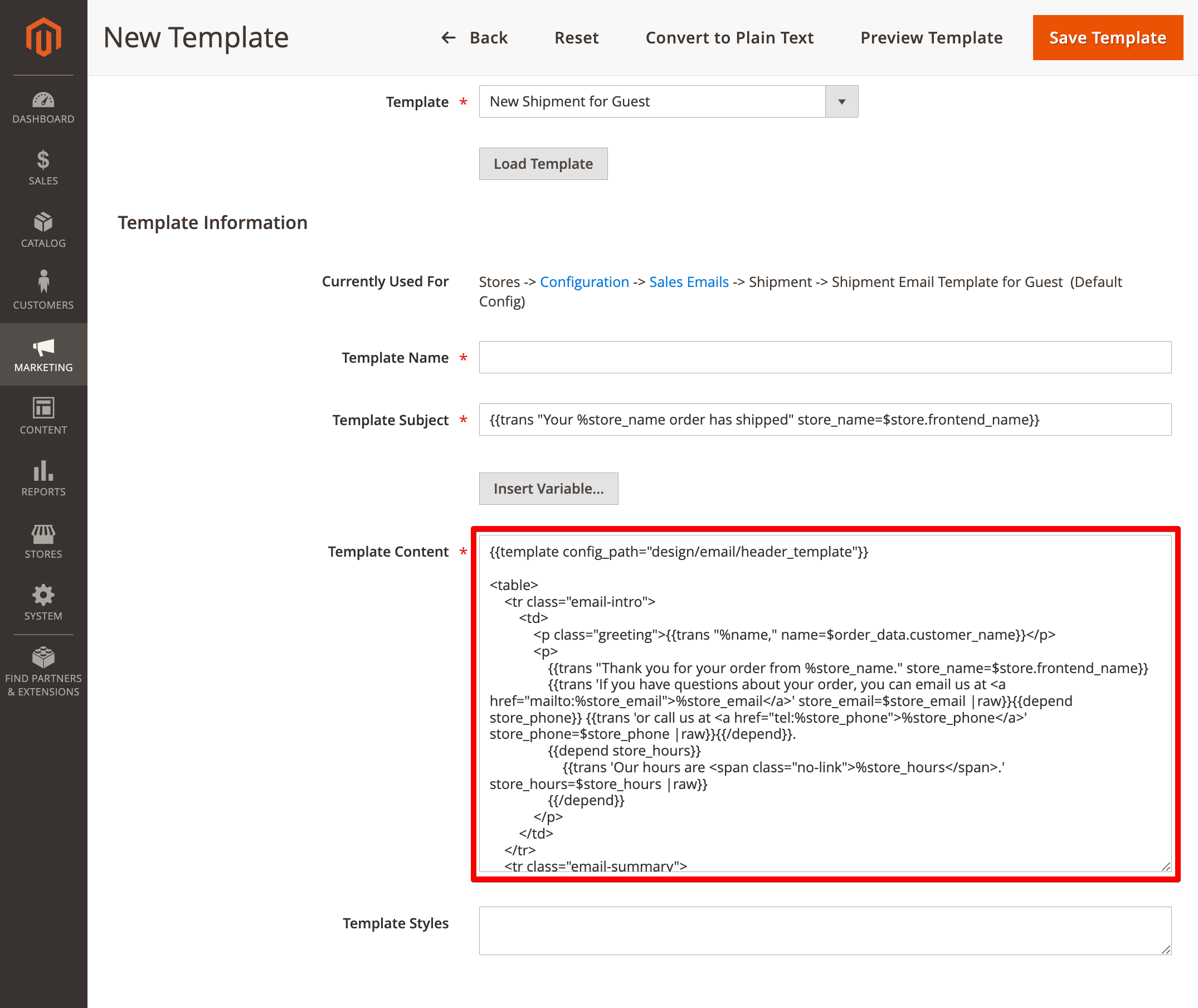 customize magento 2 shipment email template